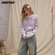 UNIFREE小馬提花針織衫女拉毛加厚減齡韓系寬松疊穿復古開(kāi)衫 紫色 L