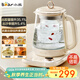 小熊（Bear）小氣泡養生壺 燒水壺 1.5升家用恒溫水壺煮茶器煮茶壺 降噪輕音 帶玻璃燉盅 YSH-F15E1 玻璃花茶壺
