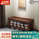 木葉私語(yǔ)（MUYESIYU）【順豐發(fā)貨】實(shí)木換鞋凳門(mén)口家用進(jìn)門(mén)收納鞋柜入戶(hù)可坐鞋凳式鞋柜 二層軟包-胡桃色（100*30*42CM）