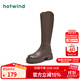 熱風(fēng)（Hotwind）女靴小v口顯瘦長(cháng)靴冬季新款通勤百搭復古增高靴子時(shí)尚休閑西部靴 02棕色（四季單里3802） 37 (235mm)
