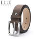 ELLE HOMME男士皮帶時(shí)尚針扣腰帶 頭層牛皮休閑褲帶1415棕色 生日禮物男