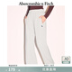 Abercrombie & Fitch經(jīng)典小麋鹿圖案女裝24春秋美式抓絨直筒運(yùn)動(dòng)衛(wèi)褲長褲147-4060 淺灰色 XL (170/96A)