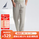 諾帝卡（NAUTICA）【大促爆款】男裝25春夏新款天絲亞麻休閑褲男PO5212 煙灰色053 M
