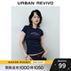 UR2025秋季新款女裝休閑日常字母印花修身圓領(lǐng)T恤UYY450276 藏青 M