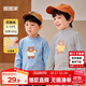 嘟嘟家兒童秋裝打底衫保暖男童長袖t恤秋款女童上衣寶寶衣服卡通時(shí)髦 黑白條 110