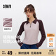 森馬（Semir）POLO衫女短款拼色插肩袖修身上衣小個子秋顯瘦套頭衫101524115003