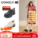 康莉（COMELY）厚底小皮鞋女25年春季牛皮系帶時(shí)尚百搭英倫深口單鞋 米白色 36 