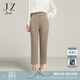 玖姿（JUZUI）商場同款通勤風(fēng)精紡西褲女裝秋款休閑褲JWCQ11119 淺咖啡 S