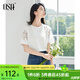 歐莎（OSA）2025夏季新款蕾絲拼接短袖女獨特別致通勤休閑T恤上衣七夕 白色 M
