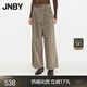JNBY/江南布衣秋季燈芯絨闊腿褲女寬松絨感日常休閑長褲5O8E11420 261/灰卡其 M