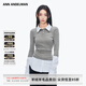ANN ANDELMAN【明星同款】官方直營(yíng)中長(cháng)款拼接襯衫假兩件針織衫女 灰色 M