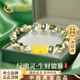 中國黃金貔貅黃金手鏈女足金綠幽靈手串教師節禮物送女老師老婆生日高端 足金貔貅滿(mǎn)圈金珠天然綠幽靈水晶手鏈