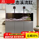 森森（SUNSUN）原生態(tài)溪流缸魚(yú)缸造景家用原生缸客廳超白玻璃底濾魚(yú)缸包安裝 紳士灰-豪華款（黑金筒燈）升級雙重滴濾盒 1.2米長(cháng)47.6cm寬40cm缸高+85cm柜高