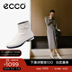 愛(ài)步（ECCO）靴子女 冬季簡(jiǎn)約氣質(zhì)時(shí)尚百搭牛皮粗跟短靴女 雕塑222353 HL 石灰色22235301378 37