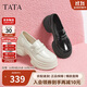 他她TATA小海浪休閑厚底樂(lè )福鞋女鞋子小皮鞋 黑色 37