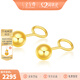 金至尊（3DG Jewellery）黃金耳釘小豆豆養耳棒彎鉤光面圓珠999足金耳飾生日禮物計價(jià) 金重2.19克(配珠寶禮盒)