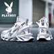 花花公子鞋子男款男鞋2025秋冬季新款透氣老爹鞋男士休閑網(wǎng)面運動(dòng)刀鋒鞋男 國風(fēng)白  CPL1226180 42