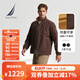 諾帝卡（NAUTICA）【大促爆款】男裝秋冬新款防輕濺水雙面穿立領(lǐng)厚外套棉服男JO4309 橡皮棕20M L