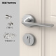 頂固（TOPSTRONG） 室內臥室房門(mén)鎖衛生間實(shí)木門(mén)把手靜音鎖具家用門(mén)鎖門(mén)鎖臥室門(mén)鎖 鎳拉絲分體鎖+子母合頁(yè)*3+門(mén)吸*1 通用型