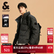 杰克·瓊斯（JACK&JONES）25年冬季新款男裝羽絨服男士潮流老花滿(mǎn)印短款保暖立領(lǐng)鴨絨服外套 E44黑砂色 M 175