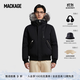 MACKAGE【12期免息】男士 DIXON短款拆卸連帽保暖羽絨服外套上衣 黑色-狐貍毛領(lǐng) 38