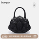 半坡飾族（bampo）品牌單肩包迷你蓮花包女包原創(chuàng  )個(gè)性手提包斜挎包軟皮高質(zhì)感禮物 純黑900