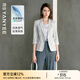 顏域灰色休閑西裝外套女2025夏季新款簡(jiǎn)約顯瘦七分袖正裝氣質(zhì)西服 淺灰 M