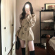 GARNUO卡其色短款風(fēng)衣外套女早春秋韓系小個(gè)子高級感巨好看薄款收腰大衣 卡其色 M