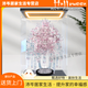 筏芯粉黛二十二鳳冠防塵罩高清展示盒透明子適用拼酷粉冠粉紅色 (頂燈款)黑拉絲+回形燈 35x25x50cm（不含模型）