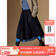 ELLE KIDS童裝 蓬蓬大擺半身裙女兒童秋季新款拼接撞色A字純棉裙子 藏青色 165