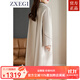ZXEGI高檔手縫女士外套2025年新款雙面羊絨大衣女長(cháng)款氣質(zhì)過(guò)膝毛呢大衣 灰米色 M