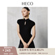 HECO趙露思同款【清云】新中式國風春夏新款上衣天絲無袖針織衫T恤女 黑色 S