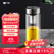 萬象（WANXIANG）雙層玻璃杯大容量高顏值簡約商務(wù)泡茶杯帶蓋高硼硅玻璃杯車載便攜 V48RL-鈦銀色370ml