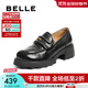 百麗（Belle）質(zhì)感復古樂(lè )福鞋女2025秋新厚底增高金豆jk樂(lè )福鞋B2790CA5 黑色 37 (235mm)