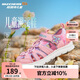 Skechers斯凱奇夏季童鞋女童涼鞋包頭護腳透氣魔術(shù)貼沙灘鞋公主鞋302721L