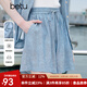 betu女裝2025夏季新款短褲松緊腰萊賽爾舒適涼爽休閑褲子2505T79 藍色 S