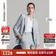 朗姿2025年夏季新款平駁領(lǐng)輕商務(wù)西裝外套職業(yè)時(shí)尚通勤高端西服女 水藍(lán)色 M