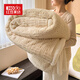紅豆家紡冬季加厚羊羔絨毛毯蓋毯辦公室保暖午睡毯宿舍單人披肩珊瑚絨被子 暖米杏【羊羔絨 超軟糯超保暖】 180X200cm【加大單人毯】
