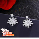 溥畔氣質(zhì)雪花鋯石耳環(huán)簡(jiǎn)約精致高級感耳釘無(wú)耳洞耳夾秋冬百搭耳飾 銀色耳釘