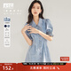 對白復古牛仔連衣裙女夏2025新款法式泡泡袖設計感小個(gè)子收腰裙子 水洗藍 M