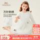 英氏（YEEHOO）女童連衣裙兒童公主裙中大童裝晚禮服刺繡宴會(huì )裙子秋 白色 120