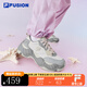 FILA FUSION斐樂(lè )潮牌女鞋海星鞋II厚底潮鞋帆布鞋 奶白/南極灰-GA 38