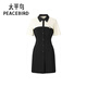 太平鳥(niǎo)女裝連衣裙夏季拼接氣質(zhì)優(yōu)雅小香風(fēng)短裙時(shí)尚 黑色 S