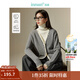茵曼（INMAN）慵懶假兩件撞色針織毛衣2025春秋季女裝新款顯瘦收腰開(kāi)衫羊毛衫 花灰色 M