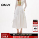 ONLY2025秋季新款蝴蝶結綁帶寬松長(cháng)裙蛋糕裙半身裙女|125116013 A43奶油白色 L