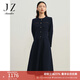 玖姿·安娜蔻法式小香風(fēng)圓領(lǐng)修身挺括質(zhì)感連衣裙女冬款 丈青 XL