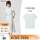 美特斯邦威短袖t恤女士夏季純色合體多色學(xué)生校園時(shí)尚女上衣基礎百搭打底衫 月玉藍 S 155 80A