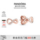 潘多拉（PANDORA）閃亮永恒符號耳釘玫瑰金色精致小巧高級生日禮物送女友教師節禮物