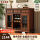 雅塵家居美式實(shí)木餐邊柜復古茶水柜酒柜帶酒架輕奢客廳廚房一體靠墻儲物柜 餐邊柜 【復古胡桃色】