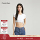 Calvin Klein內衣【摩登引力帶】女士ck無(wú)鋼圈輕運動(dòng)內搭T恤式文胸QF7213AD 100-月光白 M 推薦75B-85A